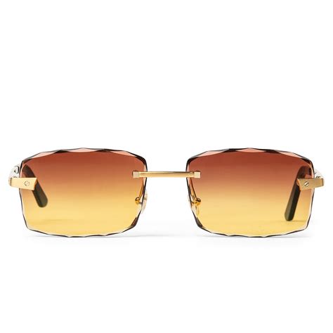 buy cartier santos sunglasses|cartier rimless sunglasses men's.